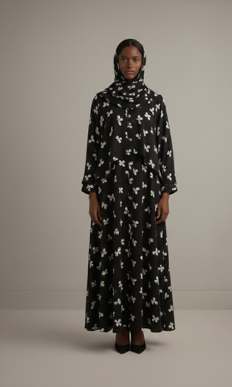 Bow pattern Abaya Set
