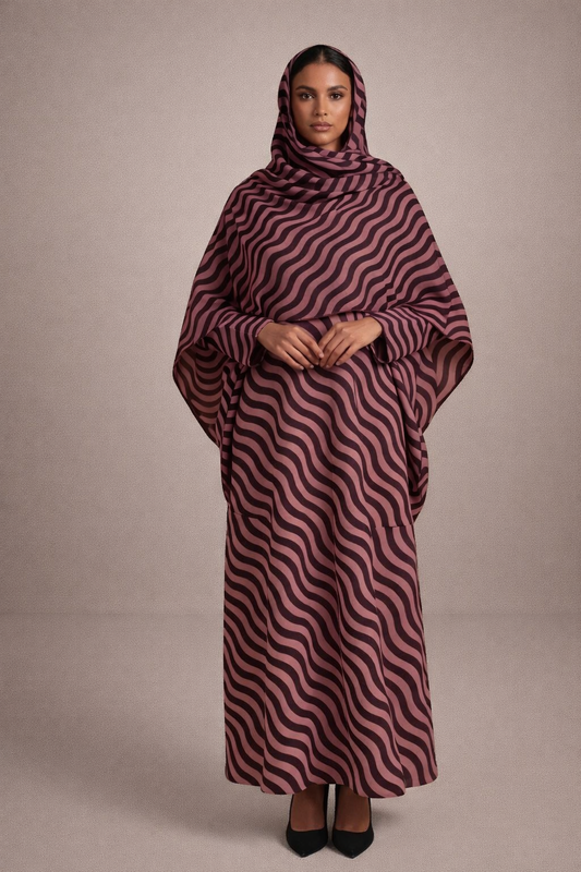 Strip batwing Abaya