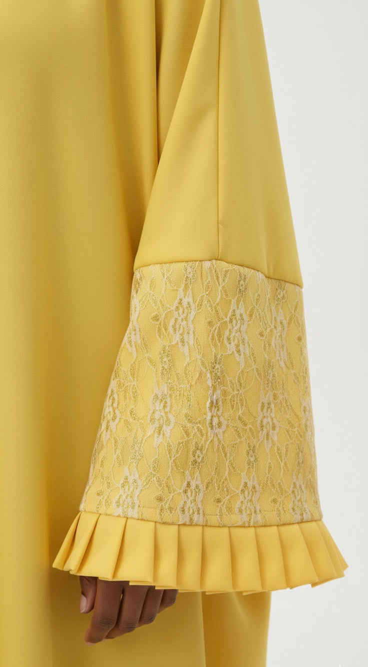 One-Piece Full Length Lace Jilbab — Cream