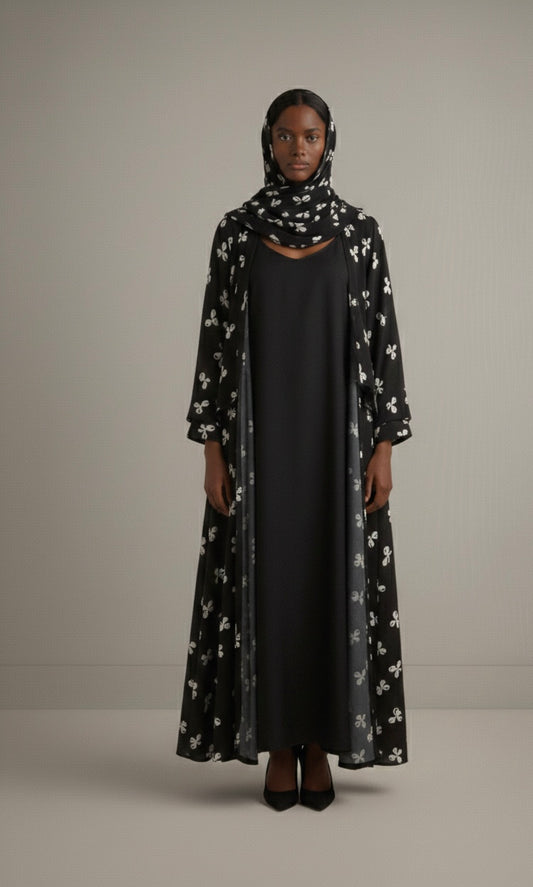 Bow pattern Abaya Set