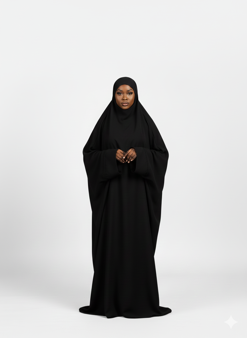 One piece Full Length Jilbab — Black