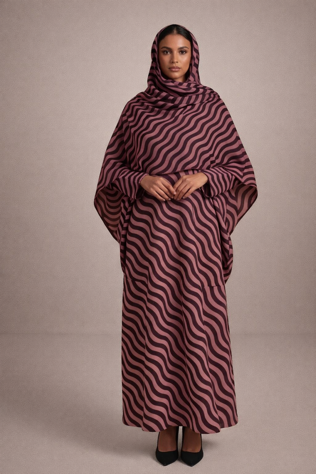 Strip batwing Abaya