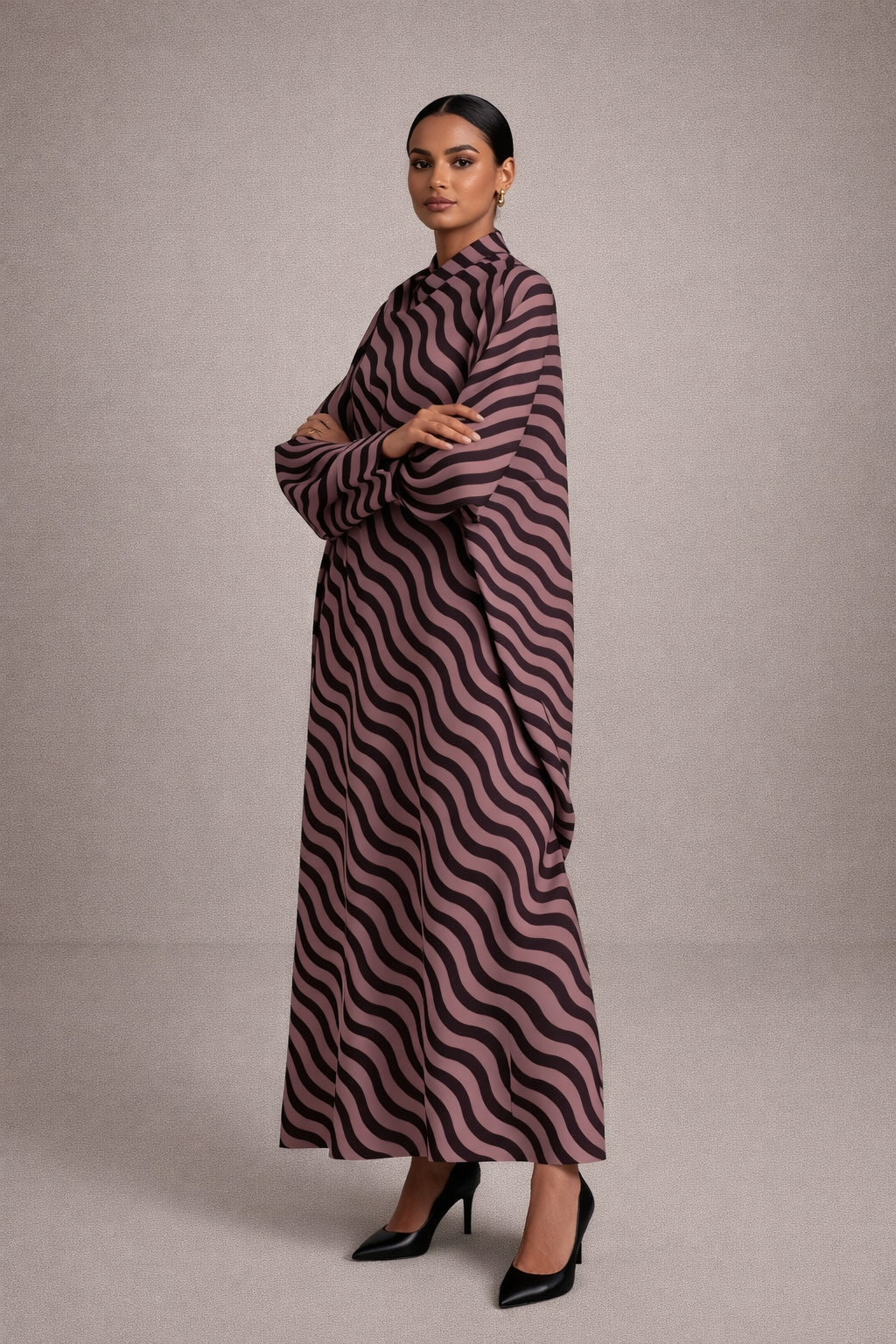 Strip batwing Abaya
